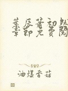 叶辰萧初然全集章节免费阅读无弹窗小说