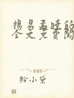 杨易孟晓的小说全文免费阅读