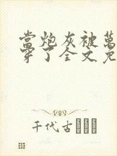 当炮灰被万人迷穿了全文免费封面