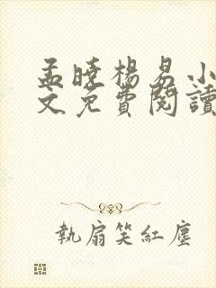 孟晓杨易小说全文免费阅读