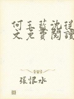 何玉蓝沈从一全文免费阅读封面