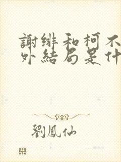 谢绯和柯不凡番外结局是什么封面