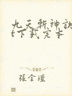 九天斩神诀txt下载完本封面