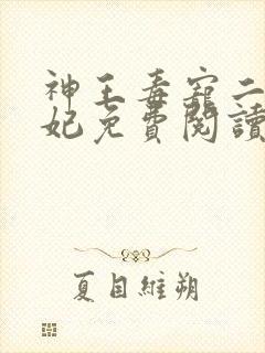 神王毒宠二嫁王妃免费阅读全文
