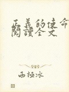 正义的使命免费阅读全文