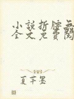 小说折腰无弹窗全文免费阅读
