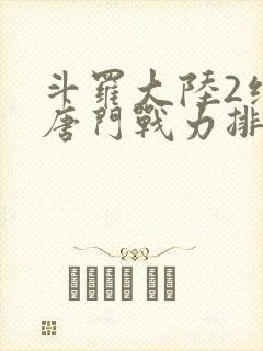 斗罗大陆2绝世唐门战力排名