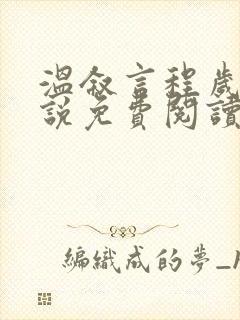 温叙言程岁安小说免费阅读最新章节封面