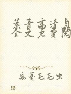 叶青高清月小说全文免费阅读笔趣阁