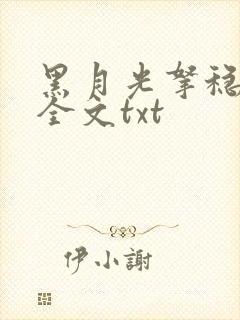 黑月光拿稳小说全文txt封面
