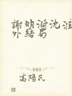 谢明漪沈淮舟番外结局