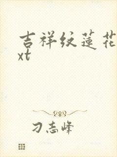 吉祥纹莲花楼txt封面