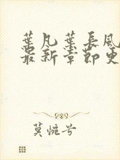 叶凡叶长风小说最新章节更新时间封面