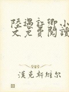 陆遇许卿小说全文免费阅读