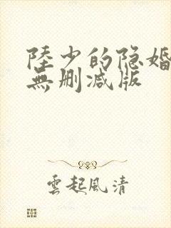 陆少的隐婚罪妻无删减版