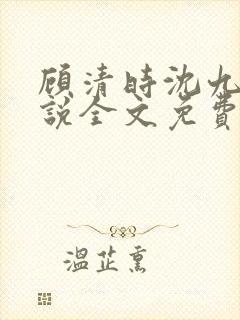 顾清时沈九笙小说全文免费阅读全文