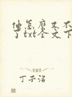 他怎么又不是人了txt全文下载封面