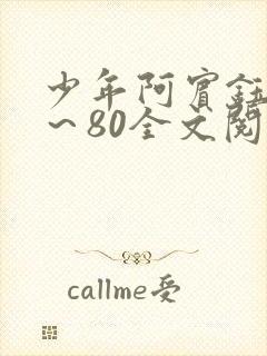少年阿宾钰慧1～80全文阅读目录