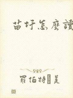 苗圩怎么读封面