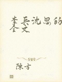 李兵沈思的阅读全文