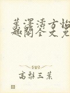 叶泽涛方怡梅笔趣阁全文免费阅读
