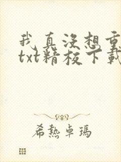 我真没想重生啊txt精校下载