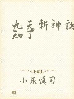 九天斩神诀 小知了封面