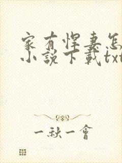 家有悍妻怎么破小说下载txt