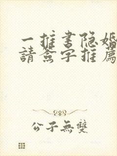 一推书隐婚总裁请签字推荐封面
