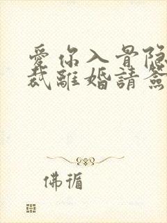 爱你入骨隐婚总裁离婚请签字