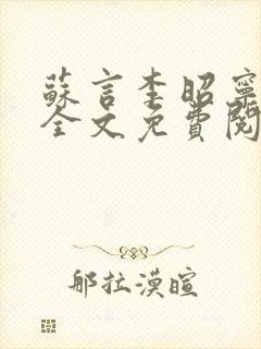 苏言李昭宁小说全文免费阅读