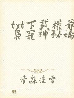 txt下载权爷枭宠神秘娇妻封面