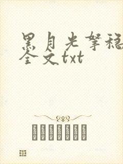 黑月光拿稳小说全文txt
