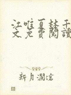 江唯夏林千洛全文免费阅读笔趣阁封面
