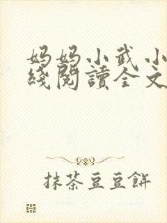 妈妈小武小说在线阅读全文封面