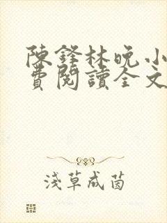 陈锋林晚小说免费阅读全文最新章节封面