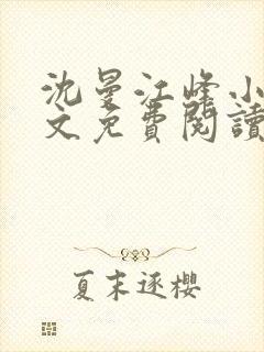 沈曼江峰小说全文免费阅读