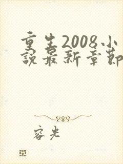 重生2008小说最新章节免费阅读全文