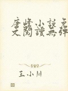 唐峰小说免费全文阅读无弹窗