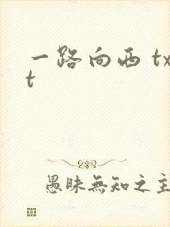 一路向西 txt封面