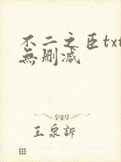 不二之臣txt无删减