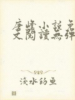唐峰小说免费全文阅读无弹窗