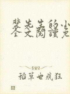 裴先生的小甜妻全文阅读免费