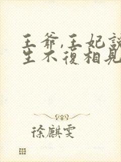 王爷,王妃说此生不复相见免费阅读无弹窗