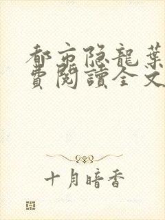 都市隐龙叶辰免费阅读全文无广告