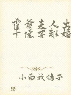 霍爷夫人出价一千亿要离婚第章封面