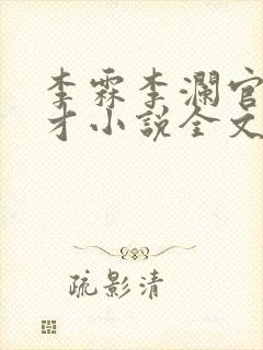 李霖李澜官道奇才小说全文免费阅读