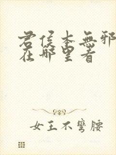 君侯本无邪小说在哪里看