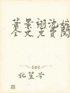 萧景翊沈婉小说全文免费阅读