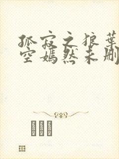 孤寂之狼叶凡司空嫣然未删减txt
